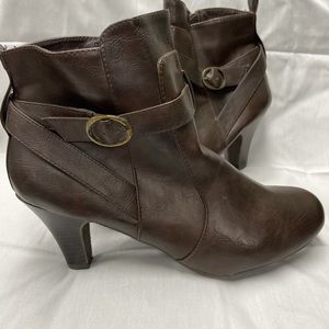 Dark brown heeled booties size 11 never worn
